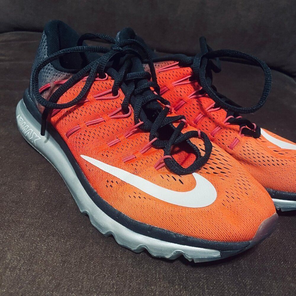 Mint Condition Nike Air Max 2016 OMBRE RED to ORANGE fade silver Mens 7 Wms 8.5